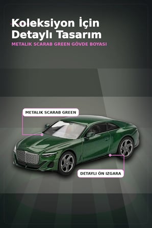 Yeşil Renkli 1/64 Ölçek Bentley Batur Diecast Model Araba - Koleksiyonluk Tekli Paket BX-313340