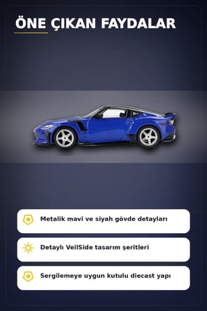 Mavi Metal 1/64 Nissan Z VeilSide FFZ400 Model Araba - Koleksiyonluk Diecast BX-313400