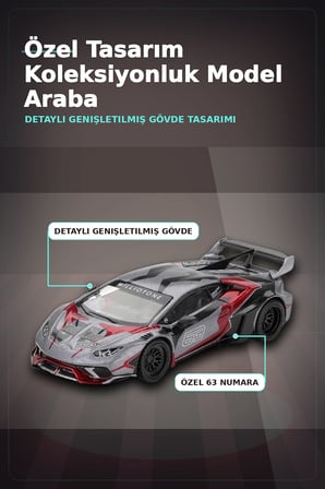 1/64 Metal Diecast LB Works Lamborghini Huracan GT Ronin - Tekli Koleksiyonluk Model Araba BX-313399