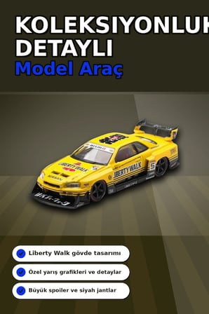 Sarı 1/64 Ölçek LB-ER34 Nissan Skyline Super Silhouette Diecast Model Araba BX-313332