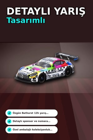 1/64 Diecast Mercedes-AMG GT3 Yarış Arabası - 2025 Bathurst 12h GruppeM Racing 3 Pilot BX-313343