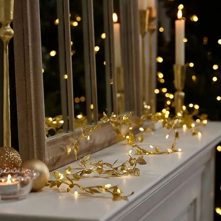 3 Metre Yaldızlı Gold LED Işık – Dekoratif Ortam Aydınlatması