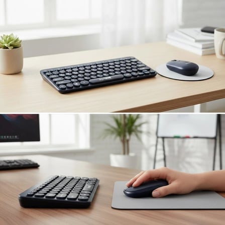 Kablosuz Lacivert Bluetooth Klavye Mouse Seti – Yuvarlak Tuşlu Tasarım, Türkçe Q Dizilim, Taşınabili