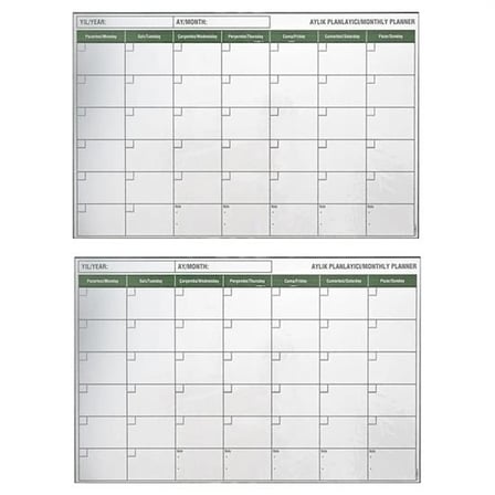 Manyetik Yapışkanlı Bir Aylık Program Planlayıcı Takvim 85x56 Cm Bx40