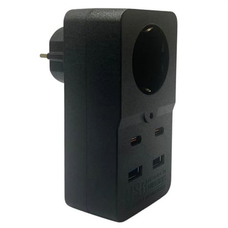 Isıya Dayanıklı Termal Akım Korumalı 1 Priz Girişli 2 Usb Girişli 2 Type-c Girişli Pirz Bx40
