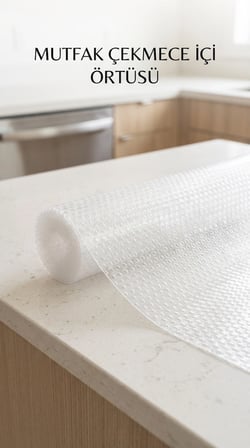 Şeffaf Pvc Raf Kaydırmaz Dolap İçi Çekmece Örtüsü 45x300 cm Koruyucu
