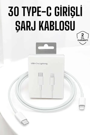Iphone Uyumlu İOS Uyumlu Lightning Hızlı Şarj Tye C Lightning Şarj Kablosu