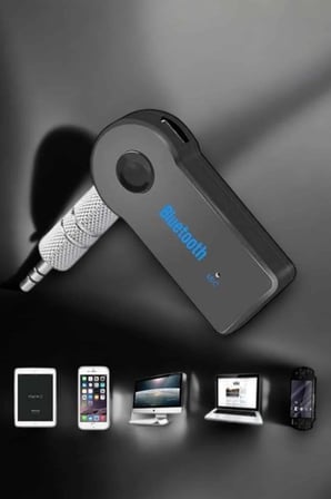 Kablosuz Bluetooth Aux Araç Kiti Siyah Hafıza Kartlı