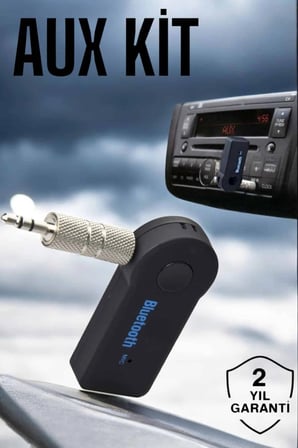 Tüm Araçlara Uyumlu Aux Car Bluetooth Kablosuz Araç Bağlantı Kiti