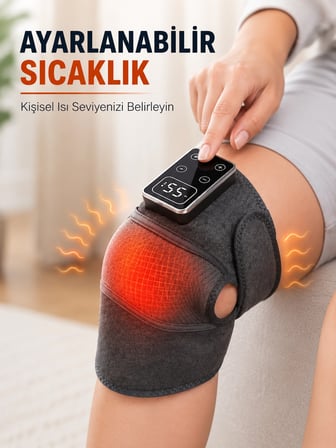 Çok Amaçlı Diz Dirsek Omuz Masaj Aleti Isıtmalı Titreşimli Şarjlı Masaj Cihazı