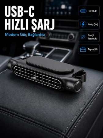 Otomobil Koltuk Başlığı Fanı Güçlü Turbo Hava Akışı Sunan Araç İçi Soğutucu