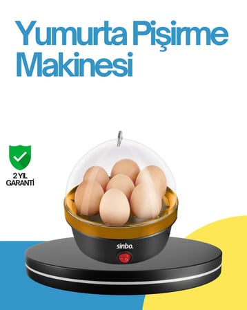 7 Yumurta Kapasiteli Yumurta Pişirme Makinesi Rafadan Orta ve Katı