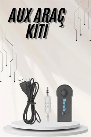 Yeni Nesil Bluetooth Aux Araç Kiti Siyah TV Tablet Telefon Araç Araba