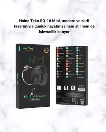 SQ-16 Mini Series 10 – Dokunmatik Akıllı Saat | Kalp Ritmi, SpO2, Uyku Takibi
