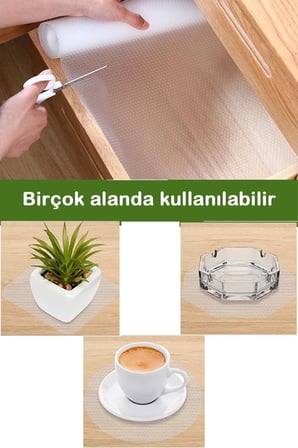 3 Metre Pvc Şeffaf Kaplama Kaydırmaz Dolap Içi Kaymaz Kaydırmaz Eva Raf Örtüsü