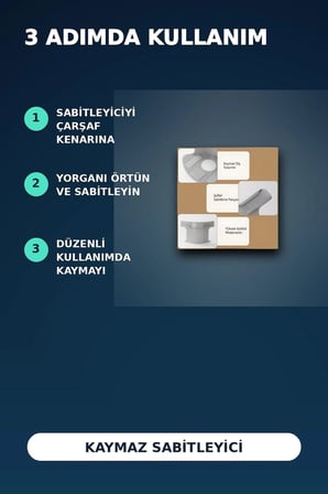 4'lü Şeffaf Çarşaf ve Yorgan Sabitleyici – Kaymaz Dişli Tasarım, Ev Temizliği İçin Pratik Çözüm
