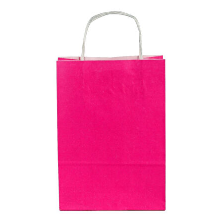 Çanta Beyaz Kraft 18x24x9 cm Burgu Sap Pembe 50 ADET