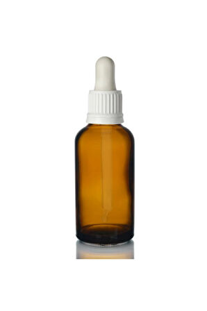 Amber dropper beyaz damlalık kapaklı cam şişe 100 ml 5 adet