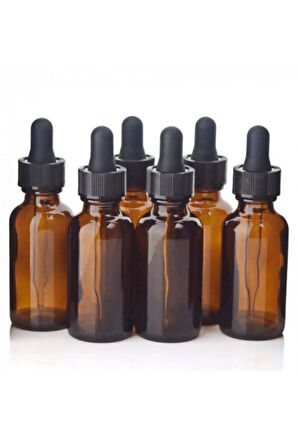 Damlalıklı 50 ml X 6 Adet Amber Şişe