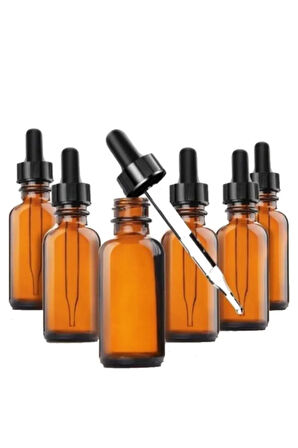 Damlalıklı 50 ml X 6 Adet Amber Şişe