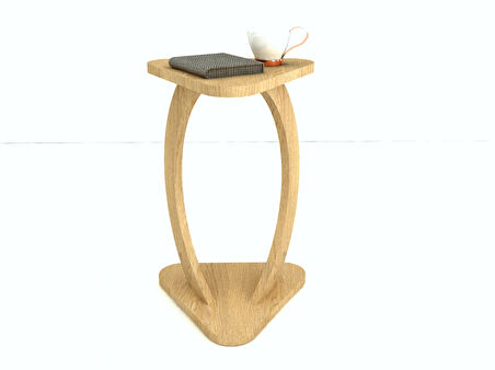 ARTHUBO Modern C Sehpa – Ahşap Görünümlü, Dekoratif Yan Sehpa, Minimalist Tasarım