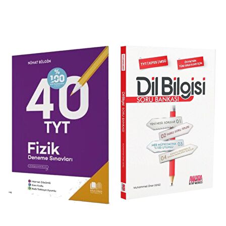 Nihat Bilgin TYT Fizik Deneme ve AKM Dil Bilgisi Soru Bankası Kitabı