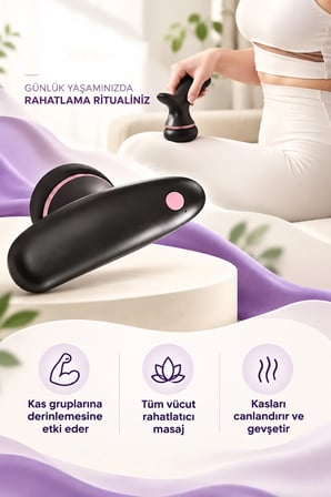 Isı Terapili Derin Doku Kas Masaj Tabancası 6 Kademe Kablosuz Şarjlı Masaj Aleti