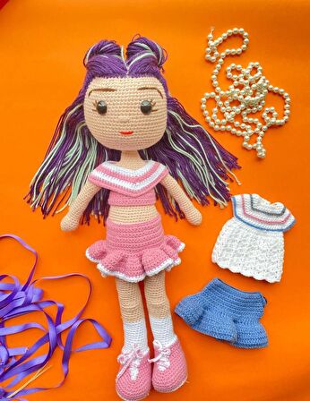 Melisa Bebek Amigurumi Organik Bebek (yedek Kıyafetli)