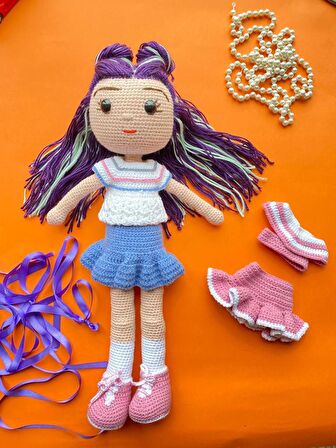 Melisa Bebek Amigurumi Organik Bebek (yedek Kıyafetli)