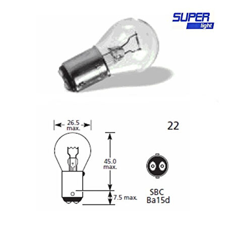 Super Light BA15D Halojen Fren Sinyal Ampulü Çift Duy WY21/12V/21-5W