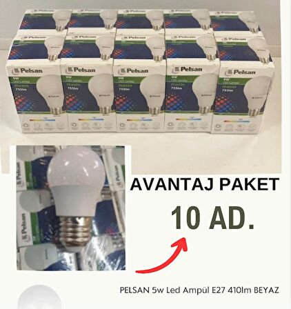 PELSAN 10AD. 5w Led Ampül E27 410lm BEYAZ