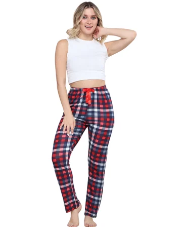 Pijama Altı Modal  Ring Viskon Kumaş-Pöti Kare Desenli