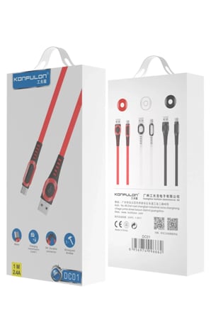 Konfulon DC01 Süper Hızlı Micro USB Kablo 1M 2.4A - Kırmızı