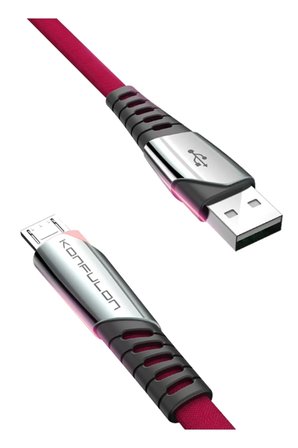 Konfulon DC16 Micro USB Kablo 1M 2.4A - Kırmızı