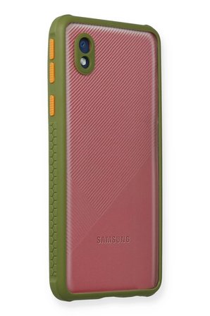 Newface Samsung Galaxy A01 Core Kılıf Miami Şeffaf Silikon - Yeşil