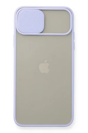 Newface Apple iPhone 11 Pro Max Kılıf Palm Buzlu Kamera Sürgülü Silikon - Lila
