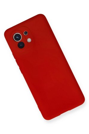 Newface Xiaomi Mi 11 Kılıf Nano içi Kadife Silikon - Kırmızı