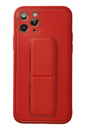 Newface Apple iPhone 11 Pro Kılıf Coco Deri Standlı Kapak - Kırmızı