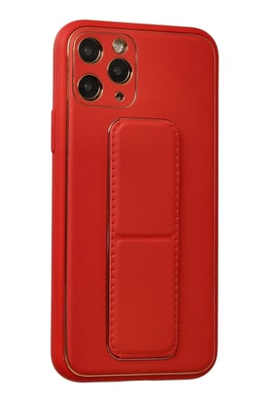 Newface Apple iPhone 11 Pro Kılıf Coco Deri Standlı Kapak - Kırmızı
