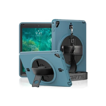 Newface Apple iPad 5 Air 9.7 Kılıf Strap-C Otterbox Tablet Kapak - Mavi