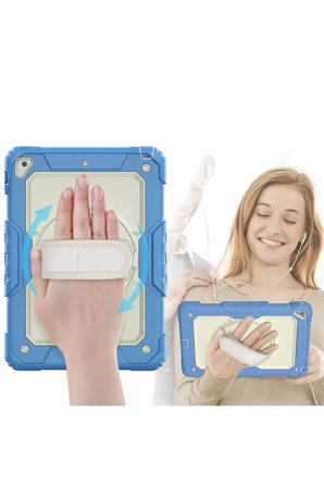 Newface Apple iPad 5 Air 9.7 Kılıf Strap New Tablet Kapak - Mavi
