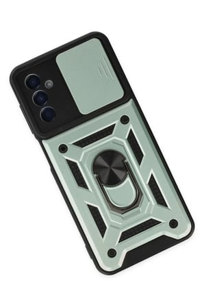 Newface Samsung Galaxy A04S Kılıf Pars Lens Yüzüklü Silikon - Yeşil