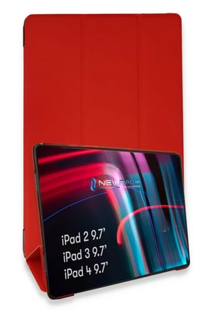 Newface Apple iPad 4 9.7 Kılıf Tablet Smart Kılıf - Kırmızı