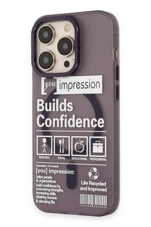 Newface Apple iPhone 14 Pro Kılıf Apollo Magneticsafe Desenli Kapak - Apollo Mor - 6