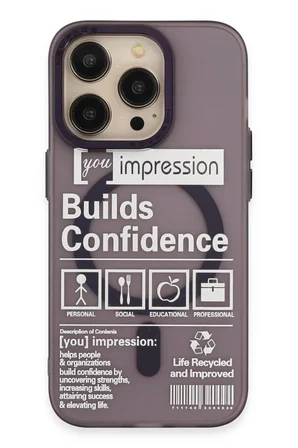 Newface Apple iPhone 14 Pro Kılıf Apollo Magneticsafe Desenli Kapak - Apollo Mor - 6