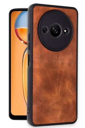Newface Xiaomi Redmi A3 4G Kılıf Aras Deri Kapak - Taba