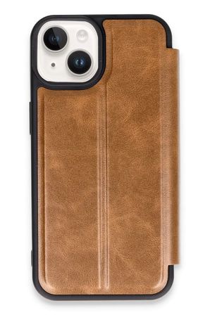 Newface Apple iPhone 14 Kılıf Flip Cover - Taba