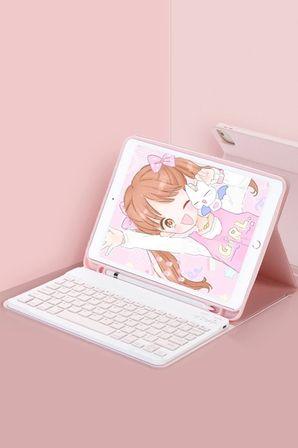 Newface Apple iPad Pro 11 (2022) Kılıf KC01 Smart Klavyeli Tablet Kılıfı - Pembe