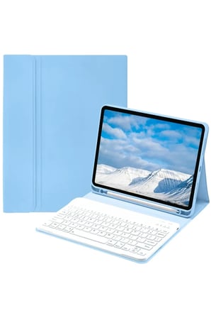 Newface Apple iPad Pro 11 (2022) Kılıf KC01 Smart Klavyeli Tablet Kılıfı - Açık Mavi