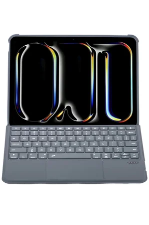 Newface Apple T5504D iPad Pro 11 (2024) Kılıf Palermo Ledli Klavyeli Standlı Tablet Kılıfı - Siyah